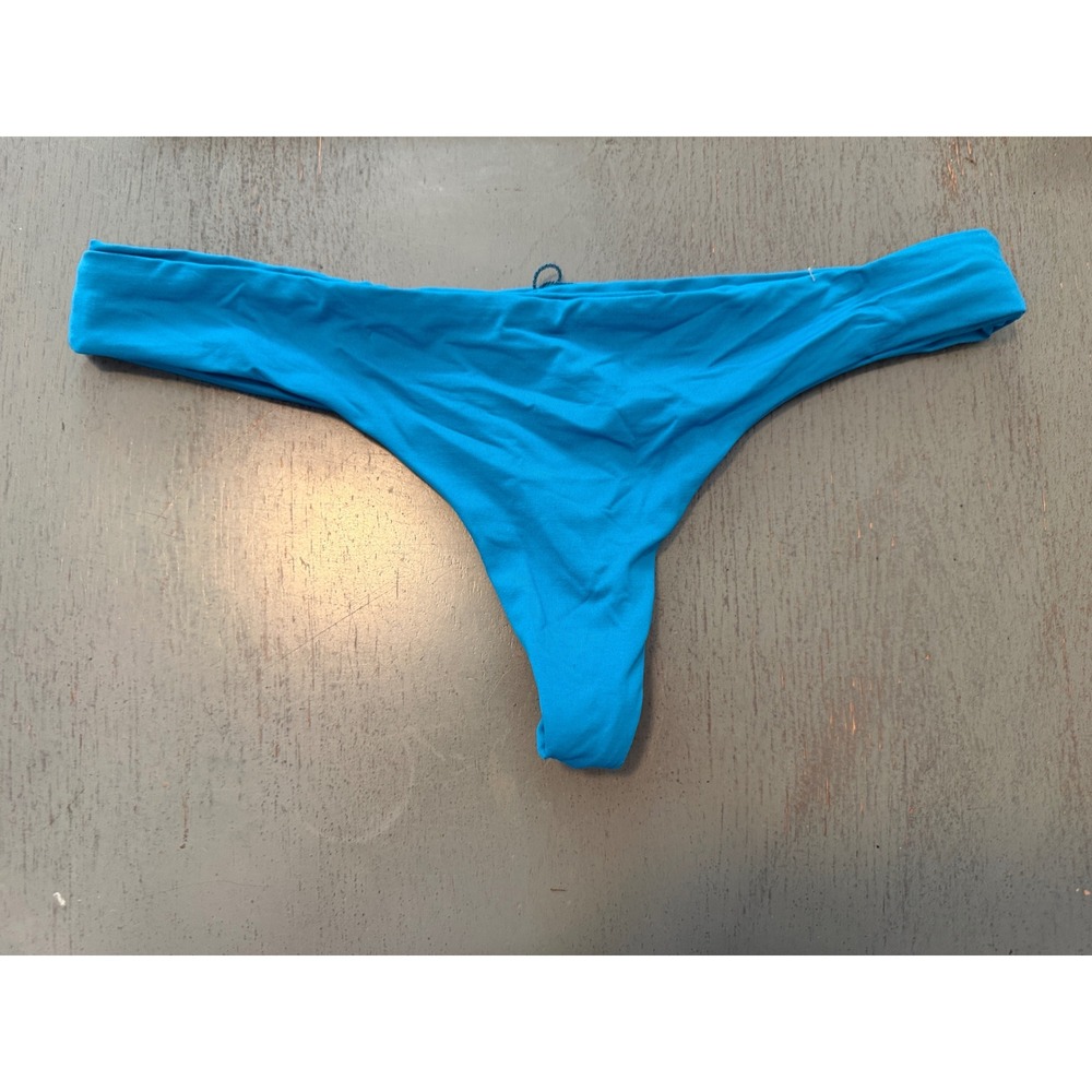L*Space Itsy Cut Bikini Bottom Turquoise Blue Low Rise Cheeky Swimwear Small